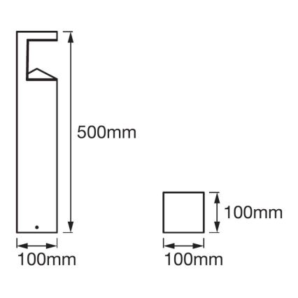 Ledvance - Λάμπα εξωτερικού χώρου LED PYRAMID 1xLED/9W/230V IP44 50 cm