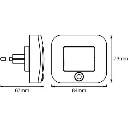 Ledvance - LED νυχτερινό φως με αισθητήρα LUNETTA LED/0,7W/230V 3000K