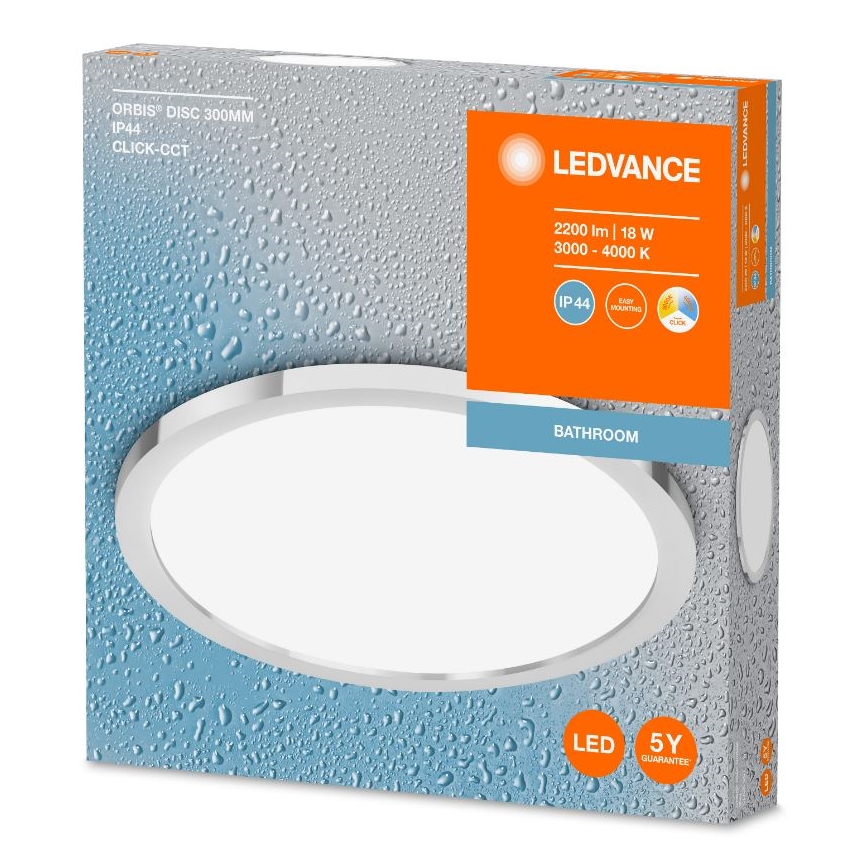 Ledvance - LED Οροφιαίο φωτιστικό μπάνιου DISC LED/18W/230V 3000/4000K IP44