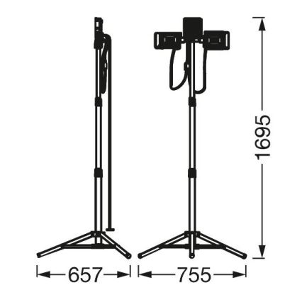 Ledvance - Προβολέας LED με βάση TRIPOD 1xLED/30W/230V + 2xLED/5W IP65