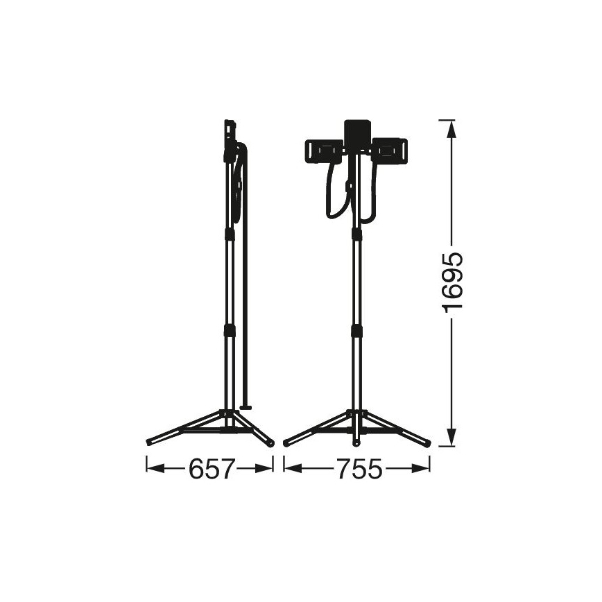 Ledvance - Προβολέας LED με βάση TRIPOD 1xLED/30W/230V + 2xLED/5W IP65