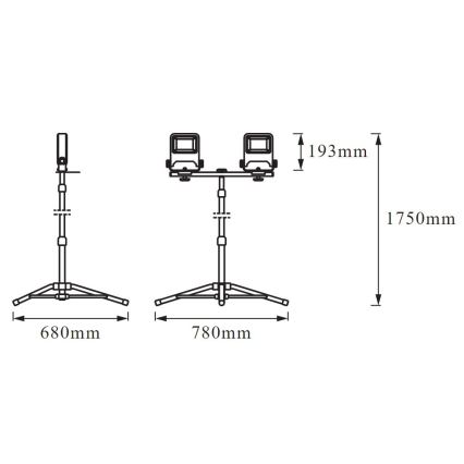 Ledvance - Προβολέας LED με λαβή TRIPOD 2xLED/30W/230V IP65