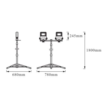 Ledvance - Προβολέας LED με λαβή TRIPOD 2xLED/50W/230V IP65