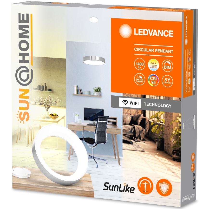 Ledvance - Ρυθμιζόμενο LED φωτιστικό οροφής με καλώδιο SUN@HOME CIRCULAR LED/18,5W/230V Wi-Fi