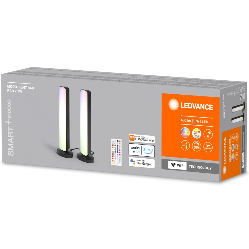 Ledvance - ΣΕΤ 2x LED RGBW Eπιτραπέζια λάμπα dimming MOOD LIGHT LED/4W/230V Wi-Fi + τηλεχειριστήριο