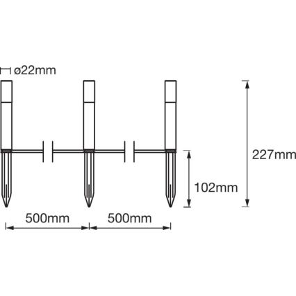 Ledvance - ΣΕΤ 3x LED RGBW Λάμπες εξωτερικού χώρου SMART+ MINI 3xLED/1,9W/230V IP44 Wi-Fi