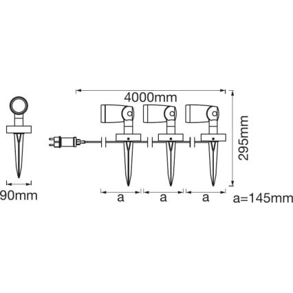 Ledvance - ΣΕΤ 3x LED RGBW Λάμπες εξωτερικού χώρου SMART+ SPOT 3xLED/4,5W/230V IP65 Wi-Fi