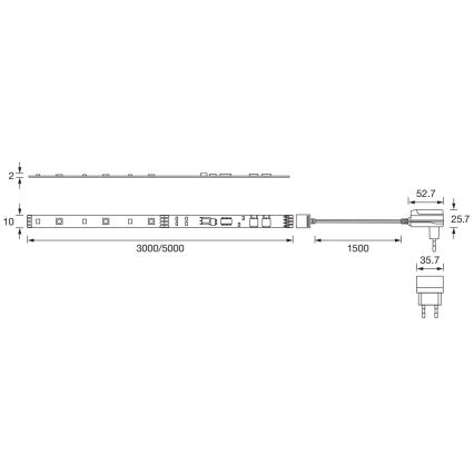 Ledvance - Ταινία LED RGBW Dimmable FLEX 5m LED/14W/230V + τηλεχειριστήριο