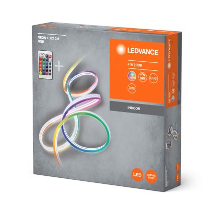 Ledvance - Ταινία LED RGBW Dimmable NEON FLEX 2,1m LED/4W/5V + τηλεχειριστήριο