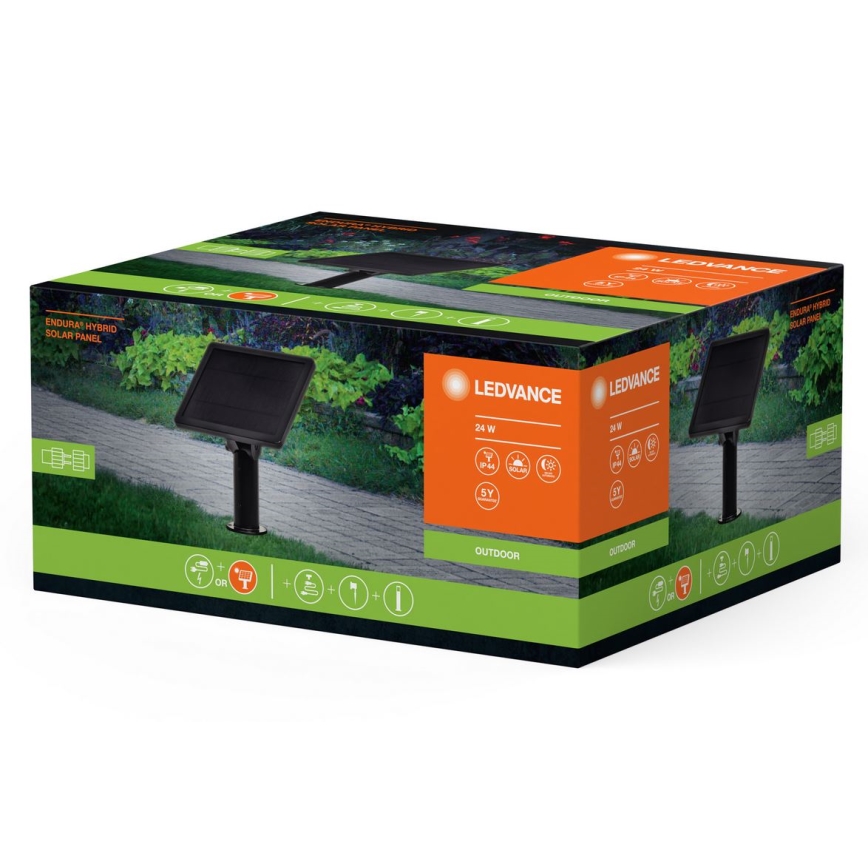 Ledvance - Υβριδικό ηλιακό πάνελ ENDURA 24W/12V 2000 mAh IP67