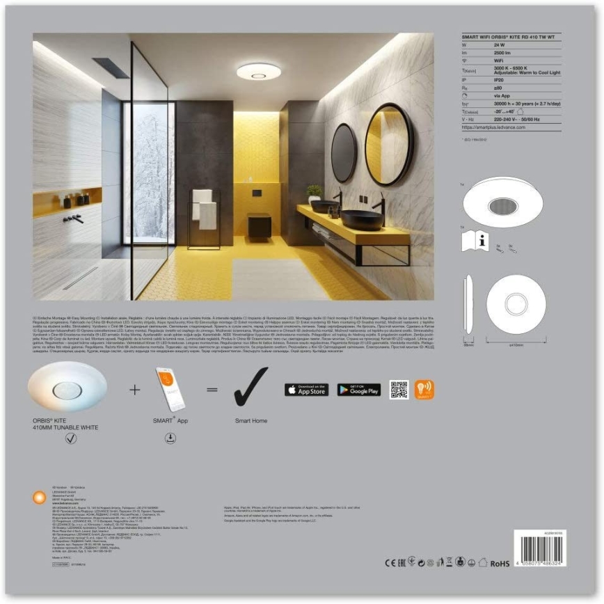 Ledvance - LED Φως dimmer SMART+ KITE LED/24W/230V 3000K-6500K Wi-Fi