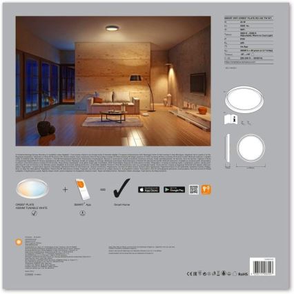 Ledvance - LED Φως dimmer SMART+ PLATE LED/24W/230V 3000K-6500K Wi-Fi