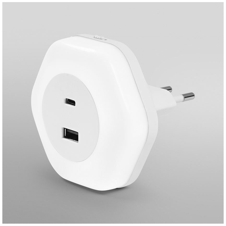Ledvance - Φως Πλοήγησης πρίζας LED with USB LUNETTA LED/15W/230V