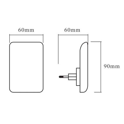 Ledvance - Φωτάκι νυκτός LED με αισθητήρα LUNETTA LED/0,28W/230V 3000K