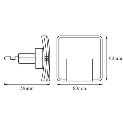 Ledvance - Φωτάκι νυκτός LED με αισθητήρα LUNETTA LED/0,3W/230V 3000K