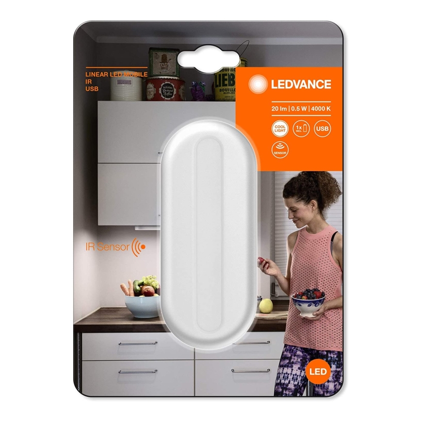 Ledvance - Φωτάκι νυκτός LED με αισθητήρα MOBILE LED/0,5W/3,7V 330 mAh CRI 90