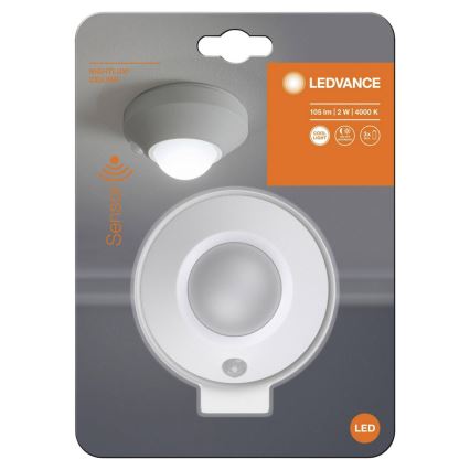 Ledvance - Φωτάκι νυκτός LED με αισθητήρα NIGHTLUX LED/1,7W/3xAA 4000K