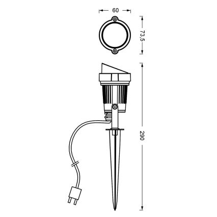 Ledvance - Φωτιστικό LED εξωτερικού χώρου ENDURA HYBRID SPOT SPIKE LED/1W/12V IP44