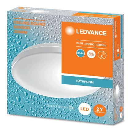 Ledvance - Φωτιστικό οροφής μπάνιου LED με αισθητήρα CEILING ROUND LED/24W/230V IP44