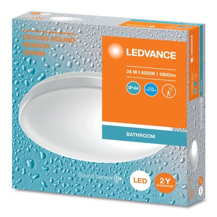 Ledvance - Φωτιστικό οροφής μπάνιου LED με αισθητήρα CEILING ROUND LED/24W/230V IP44