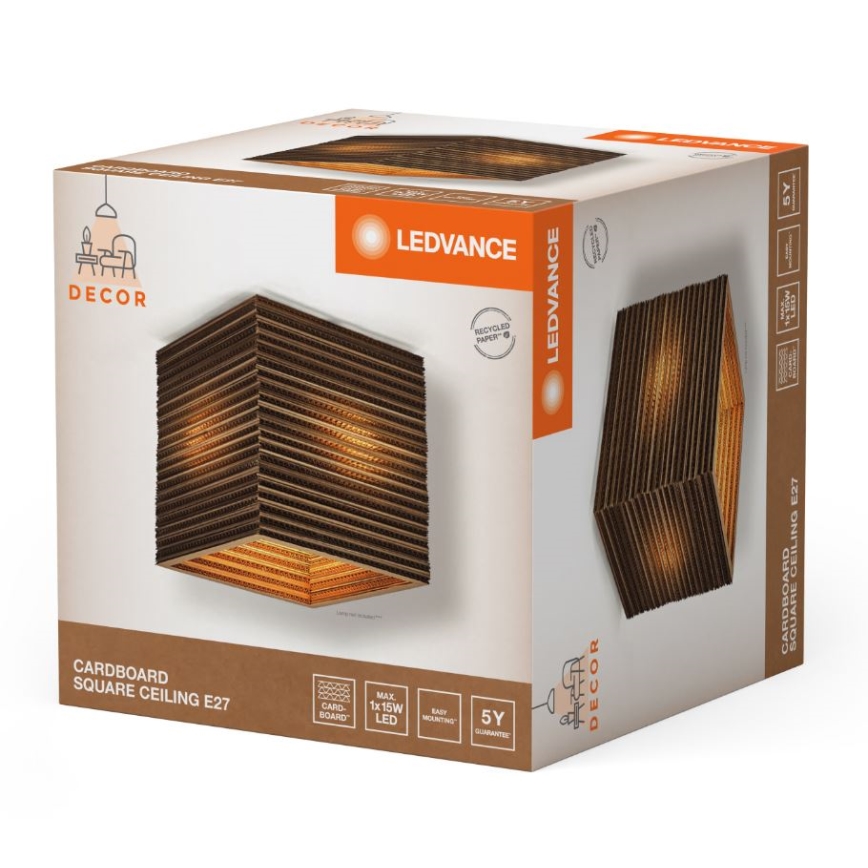 Ledvance - Φωτιστικό οροφής DECOR CARDBOARD 1xE27/15W/230V 25x25 cm