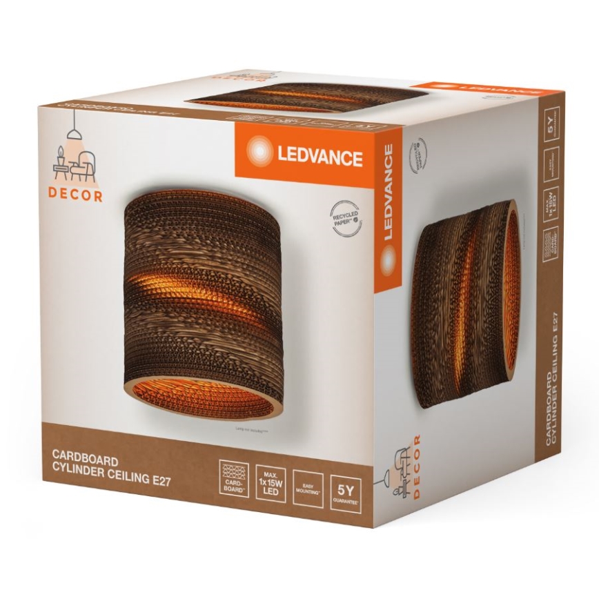 Ledvance - Φωτιστικό οροφής DECOR CARDBOARD 1xE27/15W/230V διάμετρος 25 cm