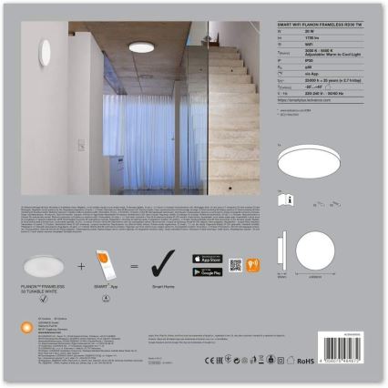 Ledvance - LED Dimming φωτιστικό οροφής  SMART+ FRAMELESS LED/20W/230V  3,000K-6,500 K Wi-Fi