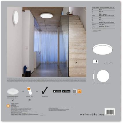 Ledvance - LED Φωτιστικό οροφής dimmer SMART+ FRAMELESS LED/28W/230V 3000K-6500K Wi-Fi