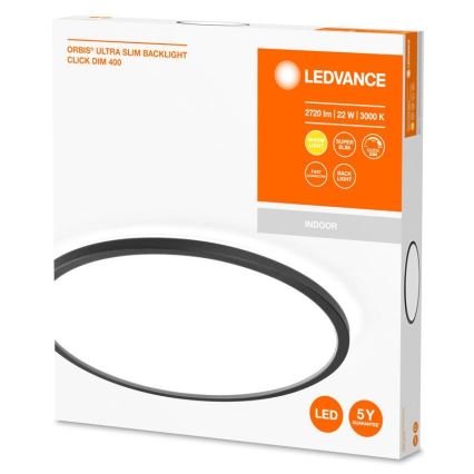 Ledvance - Φωτιστικό οροφής LED Dimmable ORBIS LED/22W/230V μαύρο