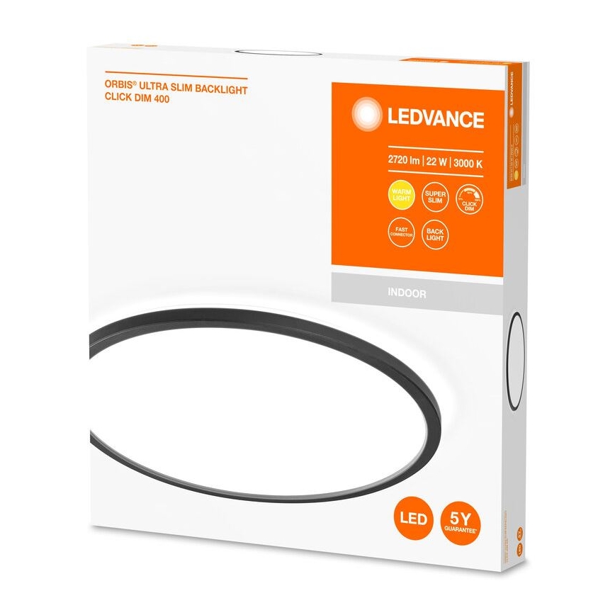 Ledvance - Φωτιστικό οροφής LED Dimmable ORBIS LED/22W/230V μαύρο