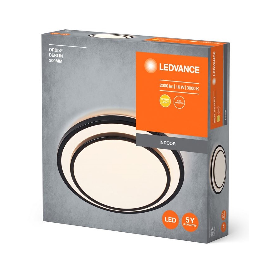 Ledvance - Φωτιστικό οροφής LED ORBIS BERLIN LED/16W/230V μαύρο
