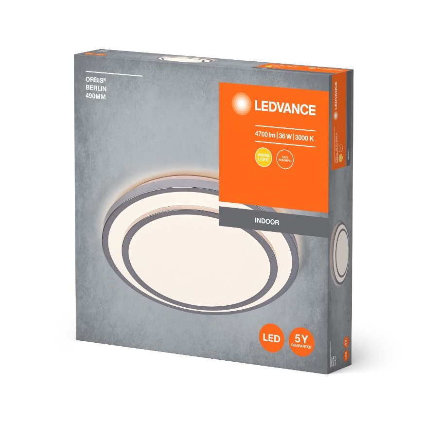 Ledvance - Φωτιστικό οροφής LED ORBIS BERLIN LED/36W/230V ασήμι