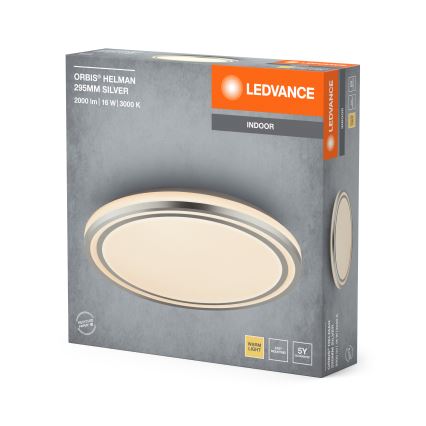 Ledvance - Φωτιστικό οροφής LED ORBIS HELMAN LED/16W/230V διάμετρος 29,5 cm ασημί