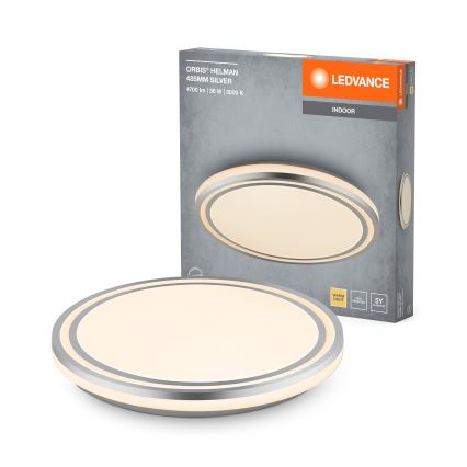 Ledvance - Φωτιστικό οροφής LED ORBIS HELMAN LED/36W/230V διάμετρος 48,5 cm ασημί