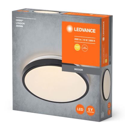 Ledvance - Φωτιστικό οροφής LED ORBIS LONDON LED/16W/230V μαύρο