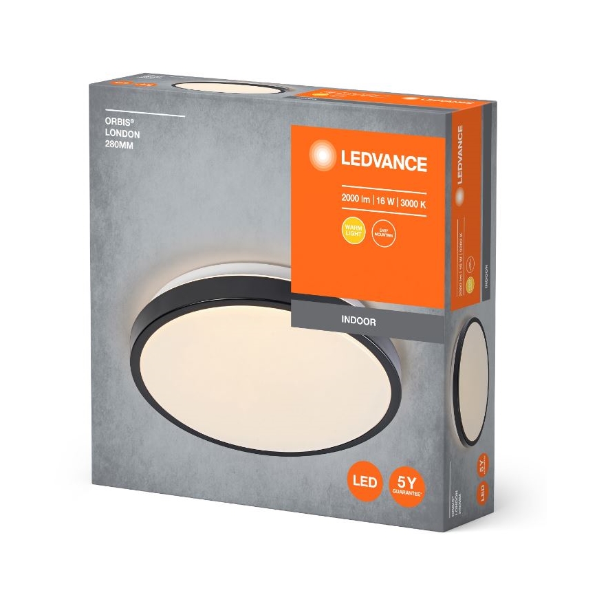 Ledvance - Φωτιστικό οροφής LED ORBIS LONDON LED/16W/230V μαύρο