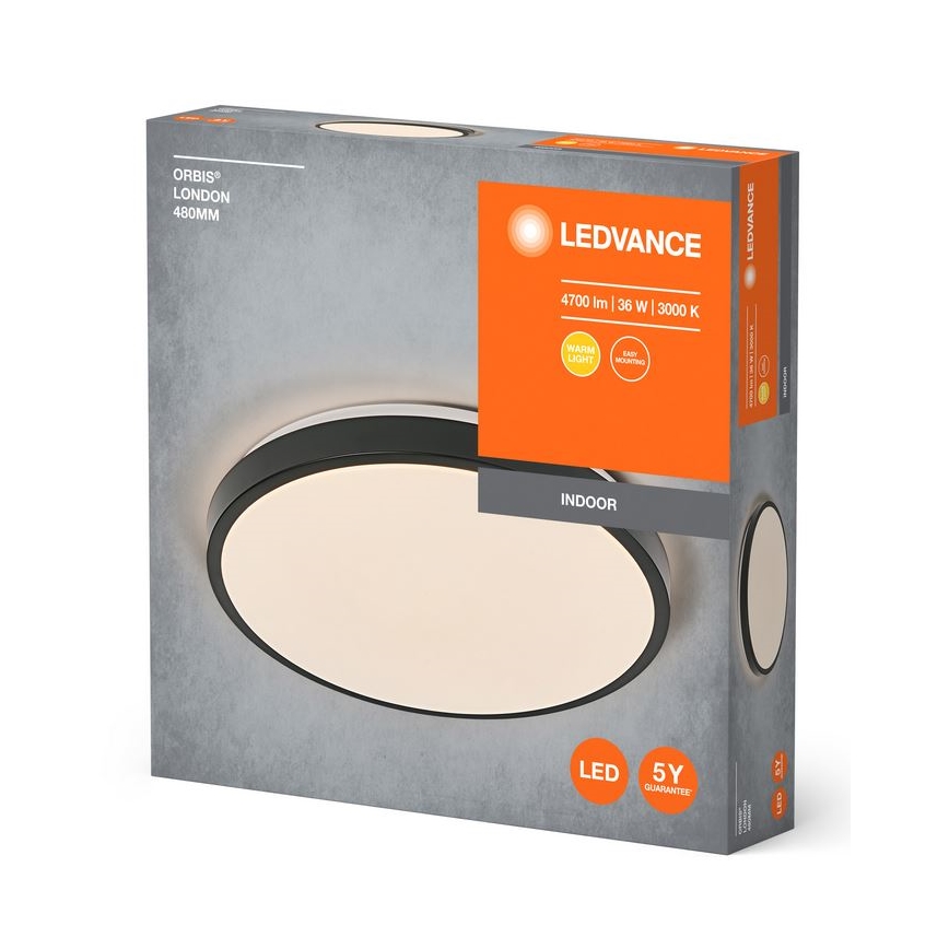 Ledvance - Φωτιστικό οροφής LED ORBIS LONDON LED/36W/230V μαύρο