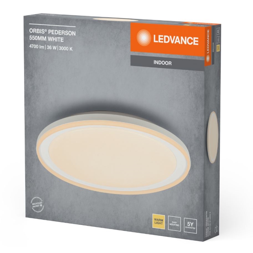Ledvance - Φωτιστικό οροφής LED ORBIS PEDERSON LED/36W/230V διάμετρος 55 cm λευκό