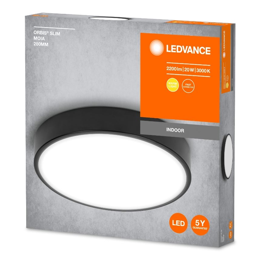 Ledvance - Φωτιστικό οροφής LED ORBIS SLIM LED/20W/230V μαύρο