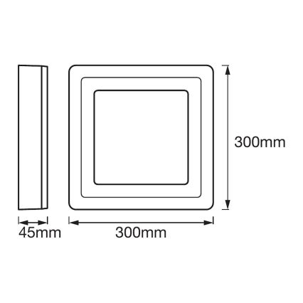 Ledvance - Φωτιστικό οροφής LED SQUARE LED/18W/230V