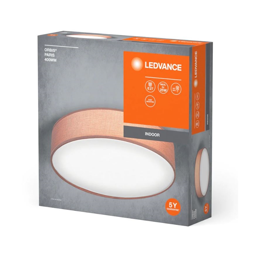 Ledvance - Φωτιστικό οροφής ORBIS ΠΑΡΙΣΙ 2xE27/25W/230V καφέ