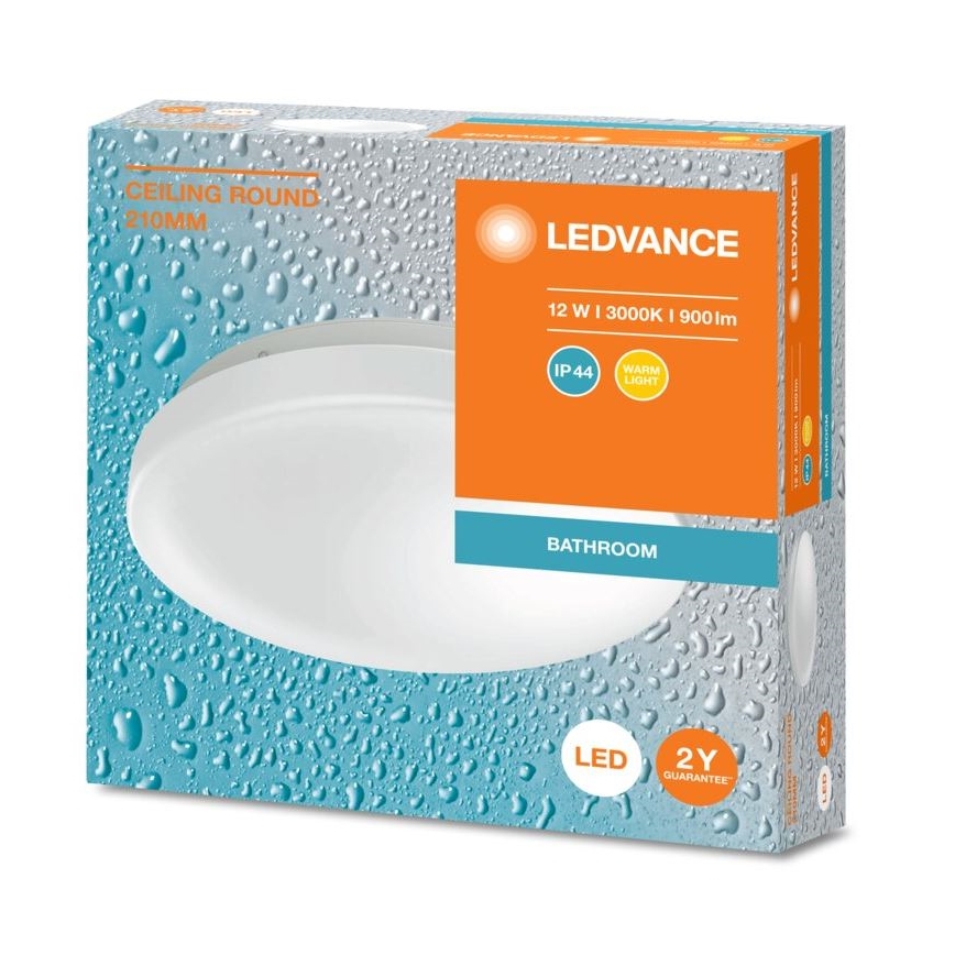 Ledvance - Φωτιστικό οροφής μπάνιου LED CEILING ROUND LED/12W/230V 3000K IP44