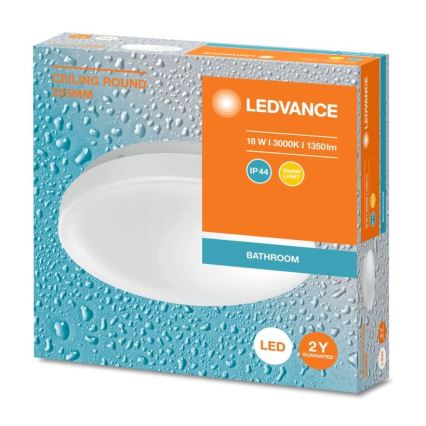 Ledvance - Φωτιστικό οροφής μπάνιου LED CEILING ROUND LED/18W/230V 3000K IP44