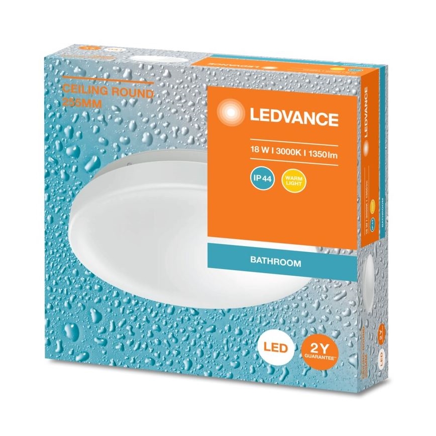 Ledvance - Φωτιστικό οροφής μπάνιου LED CEILING ROUND LED/18W/230V 3000K IP44