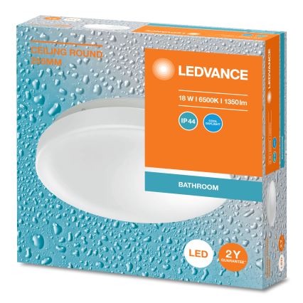 Ledvance - Φωτιστικό οροφής μπάνιου LED CEILING ROUND LED/18W/230V 6500K IP44