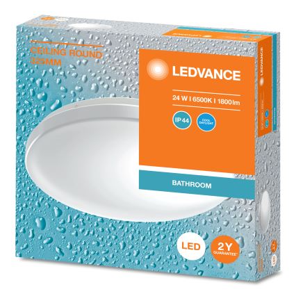 Ledvance - Φωτιστικό οροφής μπάνιου LED CEILING ROUND LED/24W/230V 6500K IP44