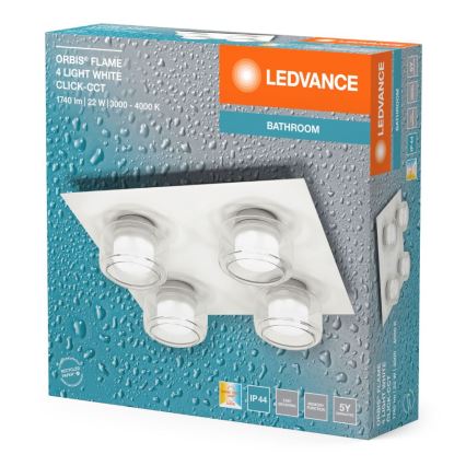 Ledvance - Φωτιστικό οροφής μπάνιου LED ORBIS FLAME 4xLED/5,5W/230V 3000/4000K IP44 λευκό