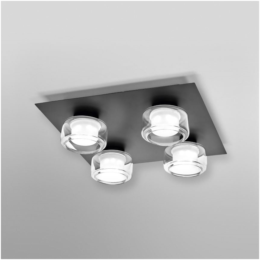 Ledvance - Φωτιστικό οροφής μπάνιου LED ORBIS FLAME 4xLED/5,5W/230V 3000/4000K IP44 μαύρο