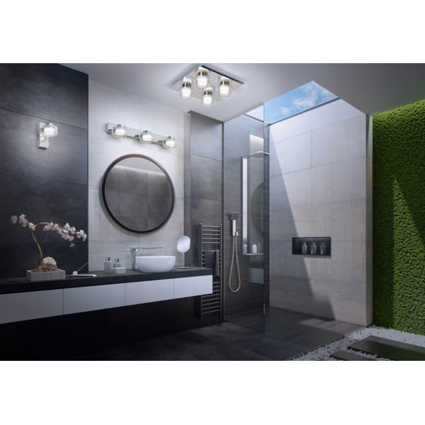 Ledvance - Φωτιστικό οροφής μπάνιου LED ORBIS FLAME 4xLED/5,5W/230V 3000/4000K IP44 χρώμιο