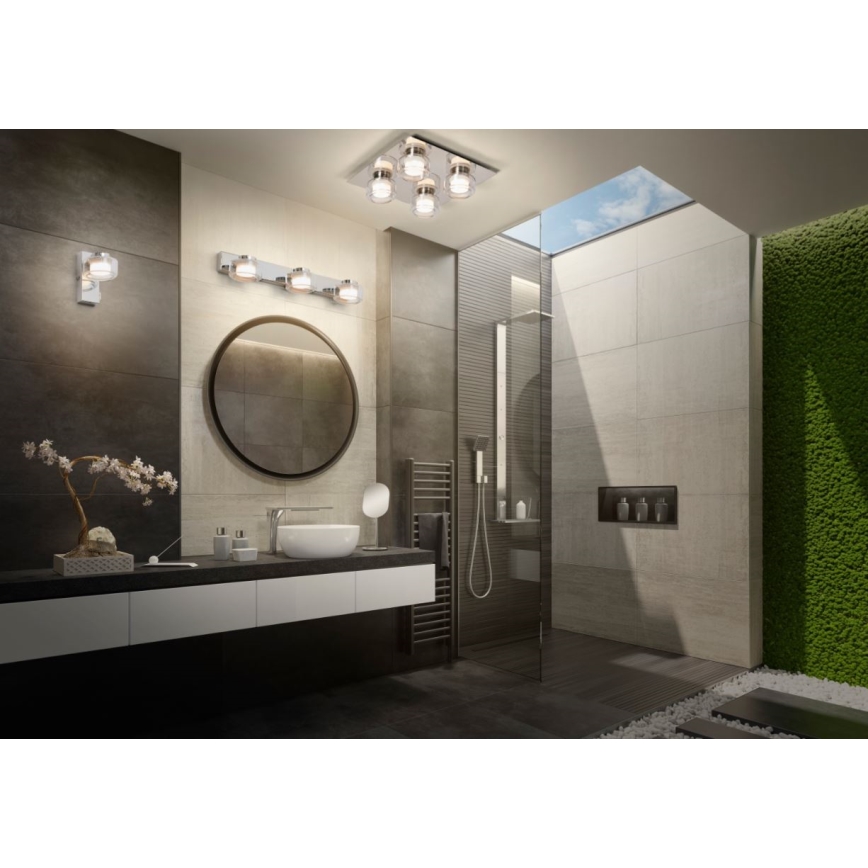 Ledvance - Φωτιστικό οροφής μπάνιου LED ORBIS FLAME 4xLED/5,5W/230V 3000/4000K IP44 χρώμιο